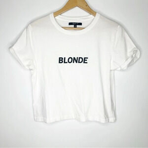 Brunette The Label Cropped Blonde Tee Size XS